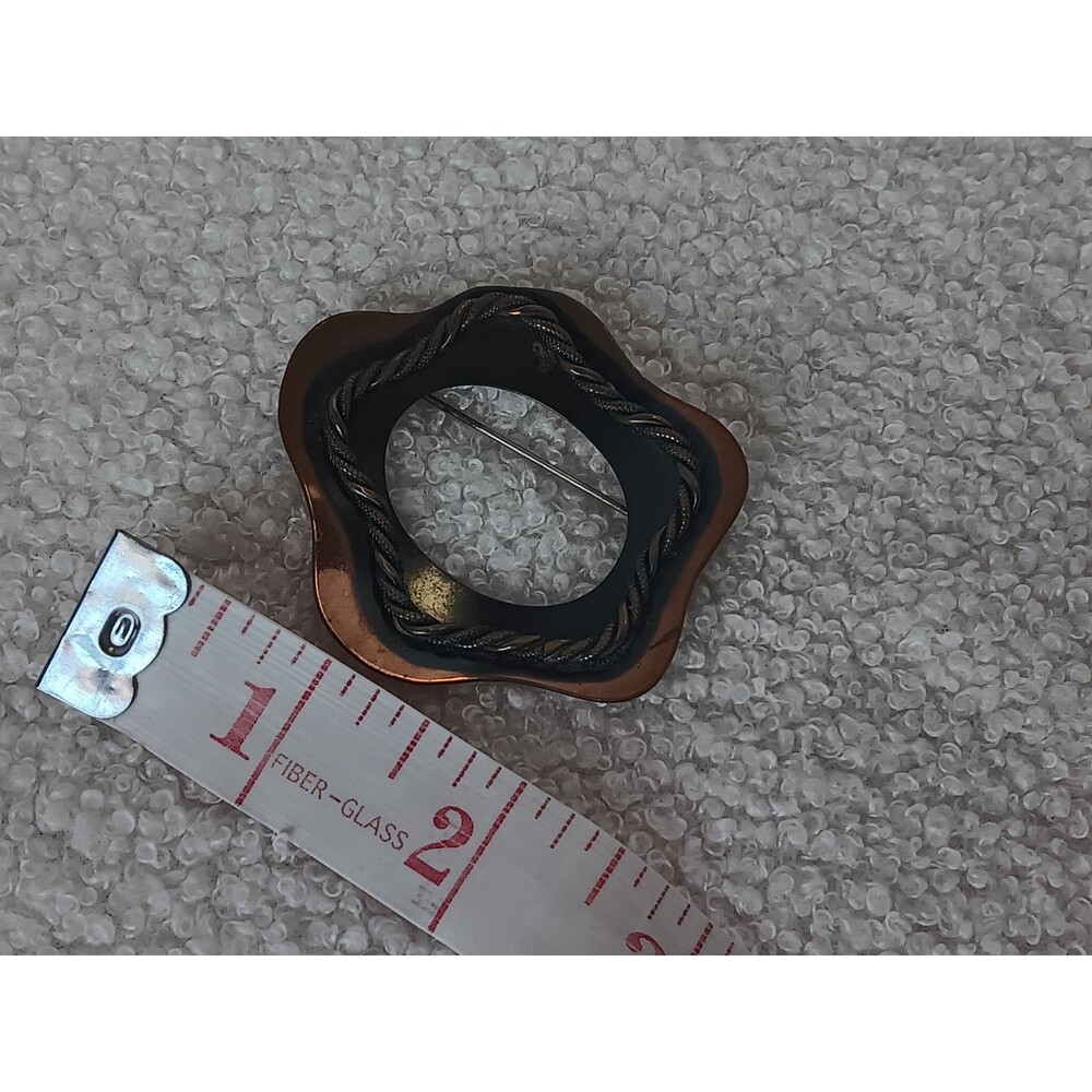 Vintage Modernist Copper Rope Star Brooch 2.25 in - Picture 10 of 10